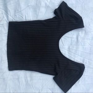 Black low neck top